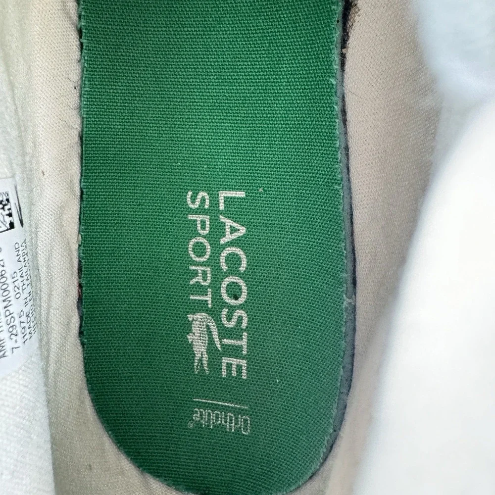 Lacoste Ampthill GRV2 Sneakers Men's 8.5 Gray‎ Canvas Mid Top Shoes Casual Logo
